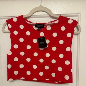 Topshop Polka Dot Crop Top